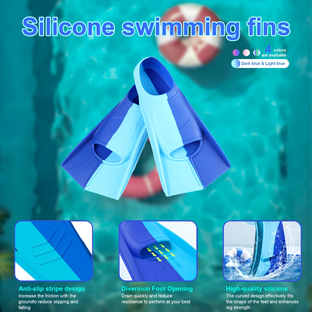 Silicone Swimming Fins Full Fo - đánh giá và giá Swim Fin Short Blade
