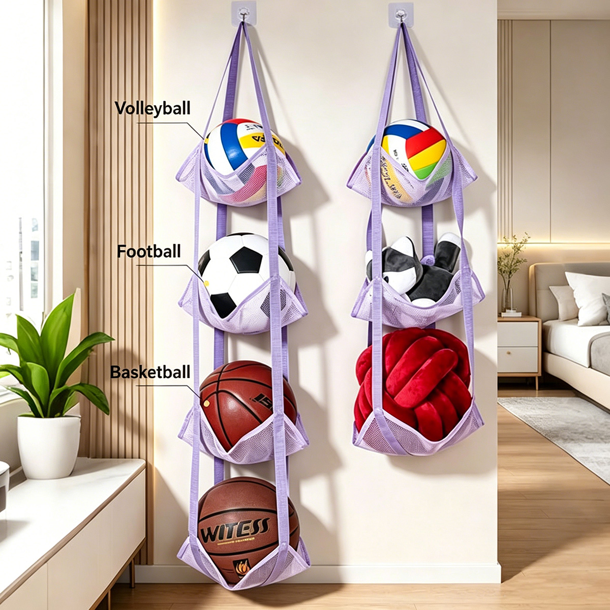 3/4 Tier Hanging Ball Storage  - đánh giá và giá Sports Equipment For Volleyball