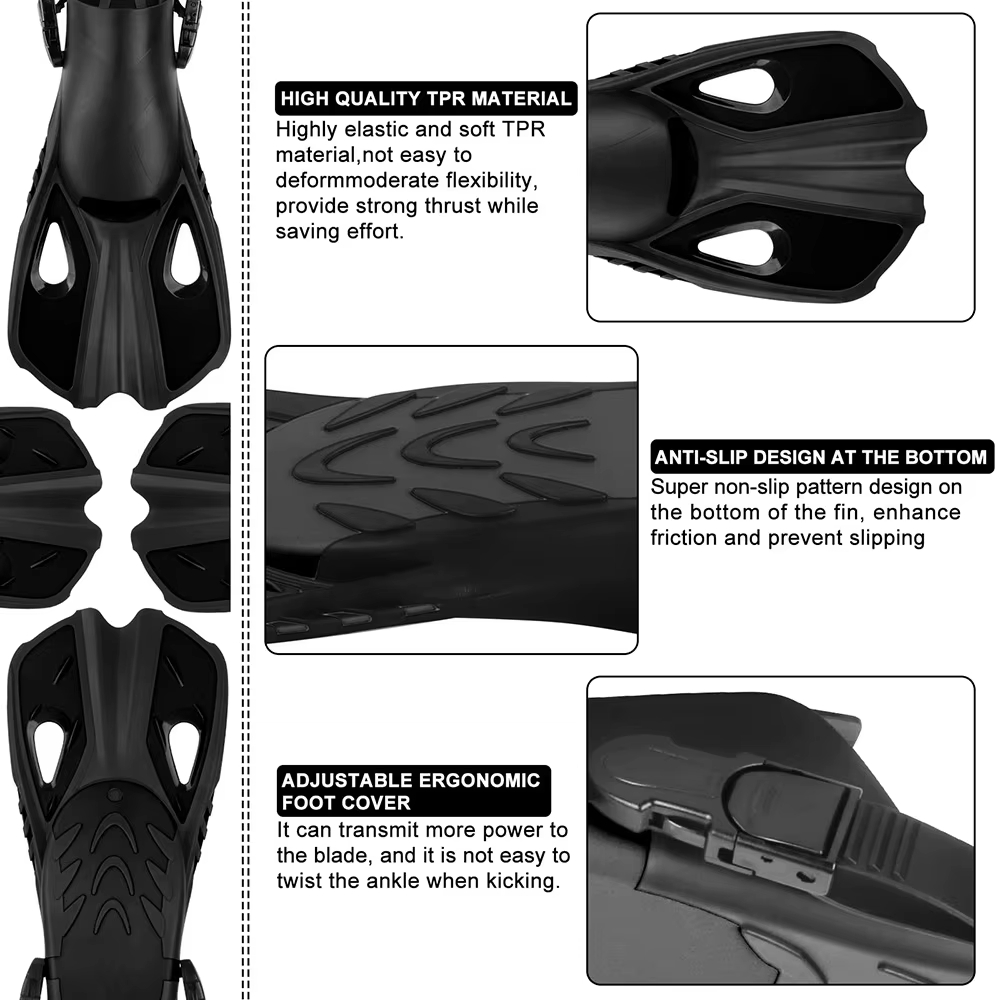 Adjustable Open Heel Short Swi - đánh giá và giá Swim Fin Short Blade