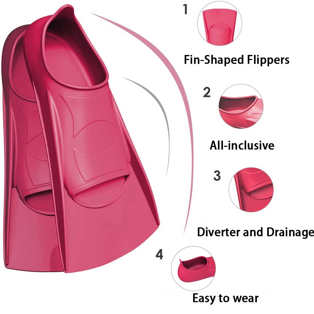 Swimming Flipper Silicone Wome - đánh giá và giá Swim Fin Short Blade